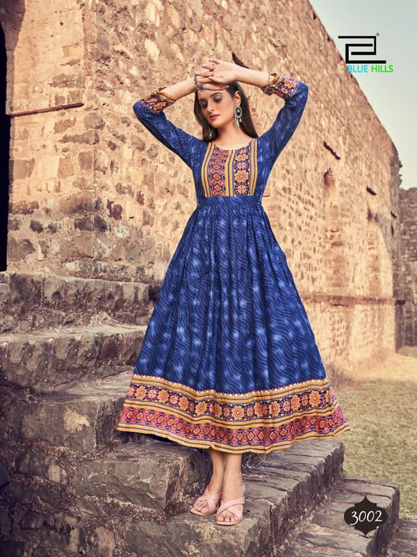 Blue Hills Monalisa Vol 3 Rayon Long Kurti Collection